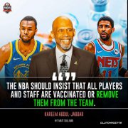 贾巴尔:NBA该让不接种疫苗的球员雇员直接离队